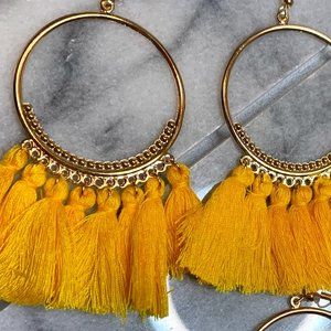 Dandelion - Tassel and Hoop Earring